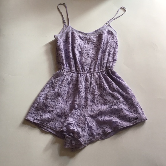 Hollister Other - Lace overlay lilac romper